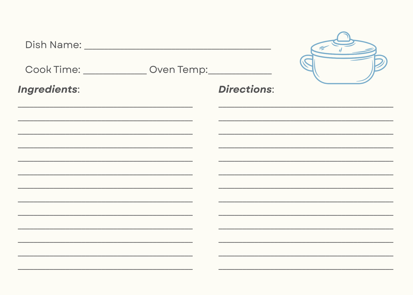 Simple Recipe Cards