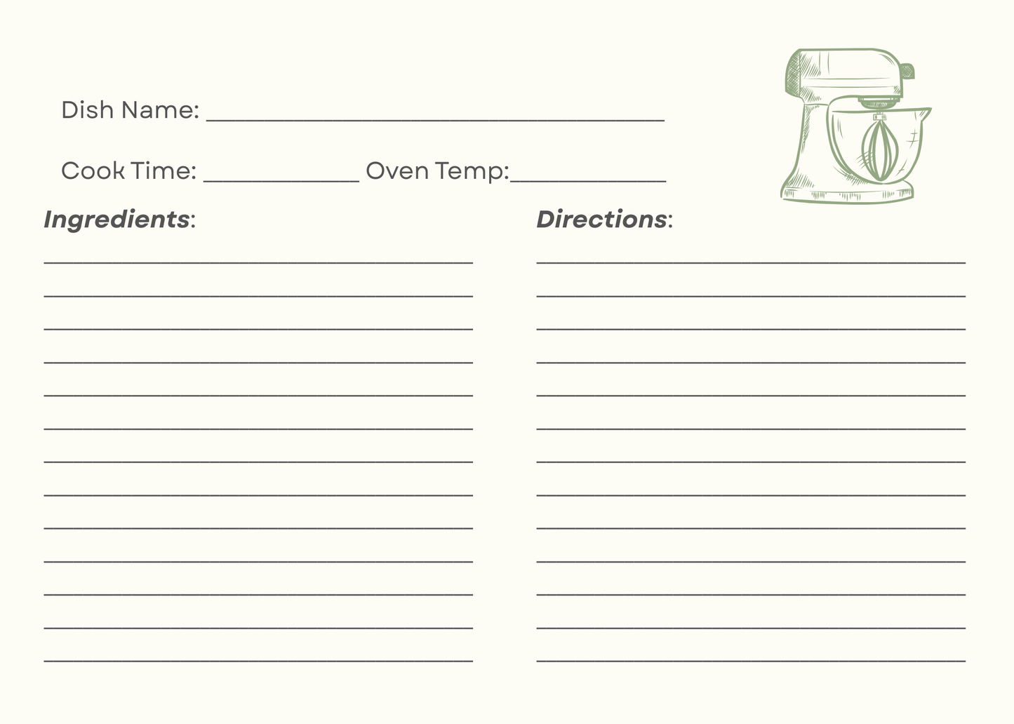 Simple Recipe Cards